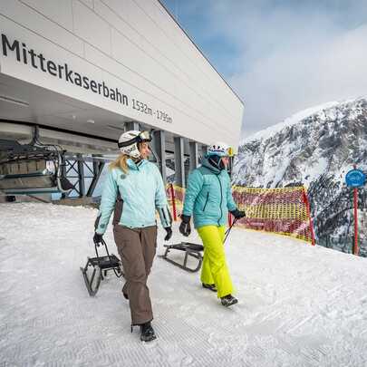 Hotel Hanauerlehen Schoenau am Koenigssee Berchtesgaden Schlittenfahren Jenner Mitterkaser | © (c) Berchtesgadener Bergbahn